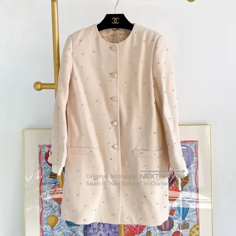 Miu Miu Miu Miu Beige Button-Up Jacket for Women . Size XL / US 12-14 / IT 48-50 - 1 Thumbnail