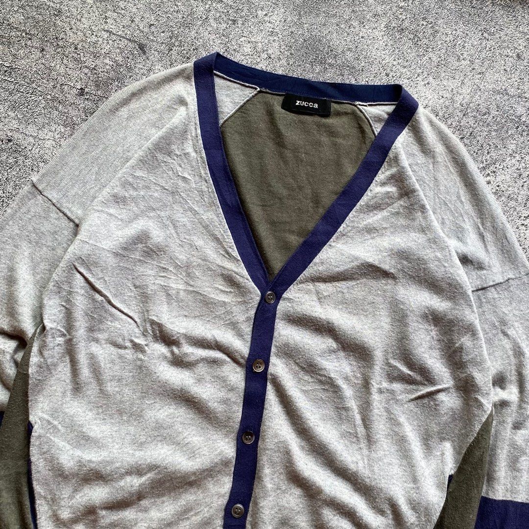 Issey Miyake × Japanese Brand × Zucca Zucca Tri Tone Cardigan Size US M / EU 48-50 / 2 - 3 Thumbnail