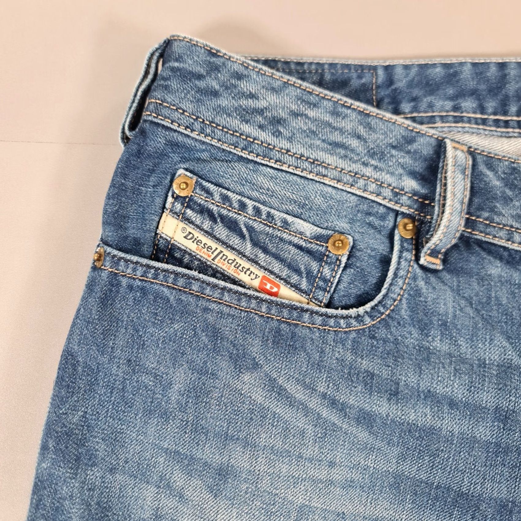 Diesel Diesel Jeans Zatiny Mens W36 L28 Blue Regular Bootcut Denim 100% Cotton Logo Button Fly Size US 36 / EU 52 - 4 Thumbnail