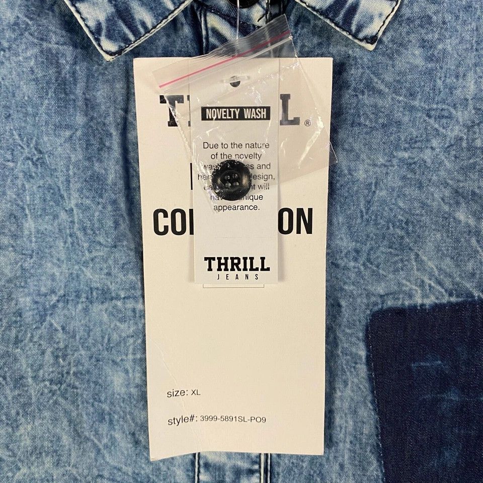 THRILLS Thrill Jeans Denim Top Women's XL Button Up Sleeveless Size XL / US 12-14 / IT 48-50 - 3 Thumbnail
