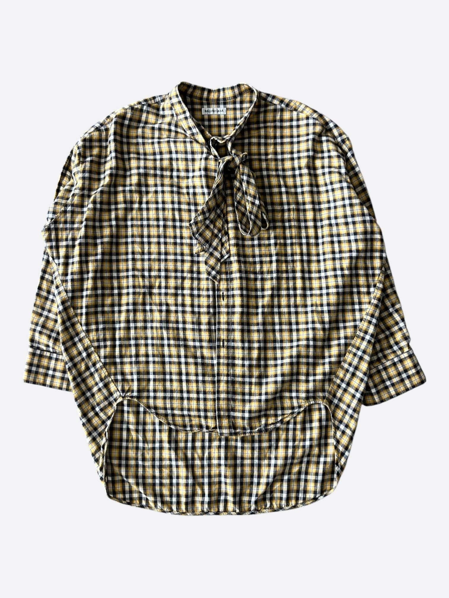 Balenciaga Balenciaga Yellow & Black Logo Swing Women's Button Up Shirt Size M / US 6-8 / IT 42-44 - 1 Thumbnail