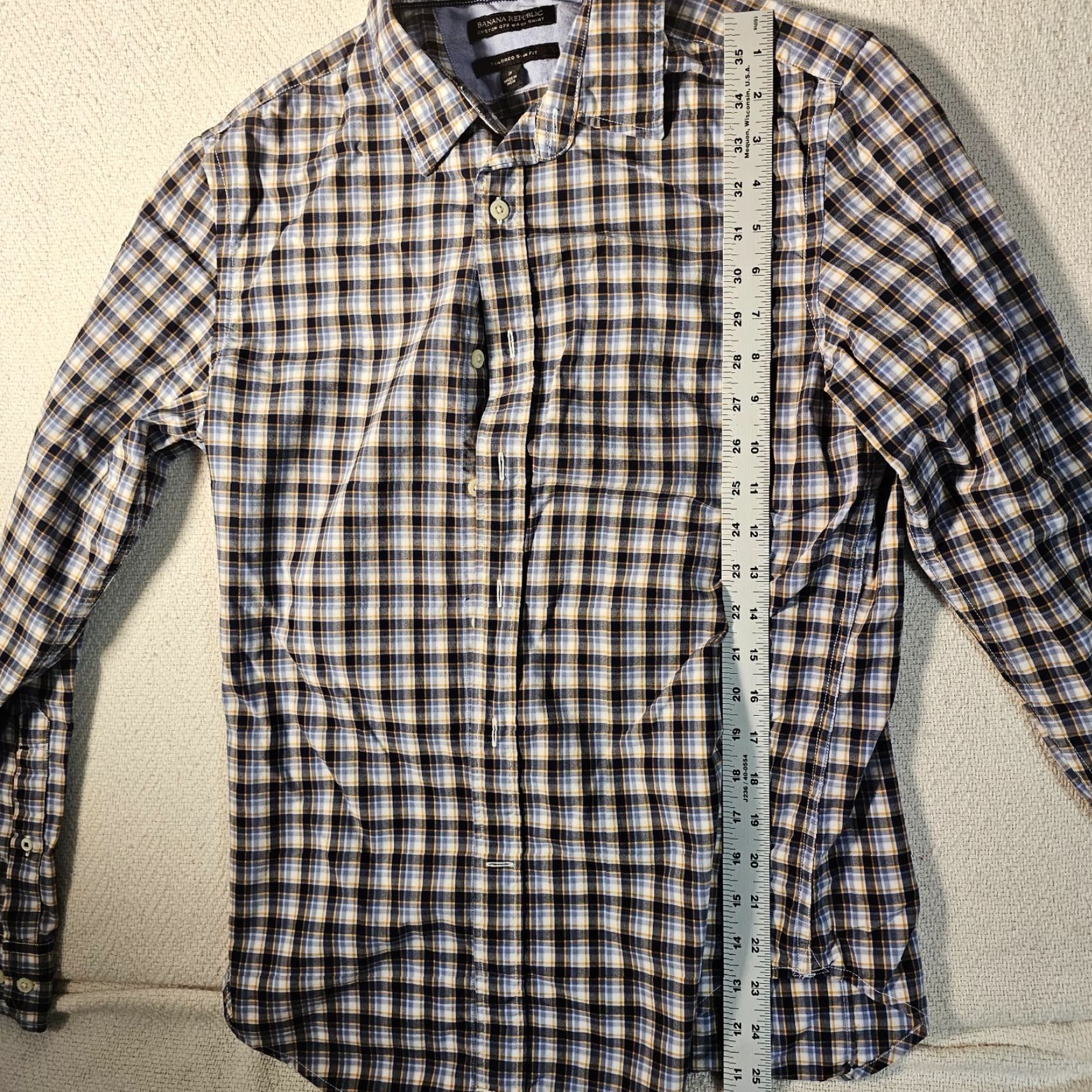 Banana Republic Banana Republic Button-Up Shirt Men Small Plaid Long Sleeve Blue Cotton Classic Preppy Mens Size US S / EU 44-46 / 1 - 4 Thumbnail