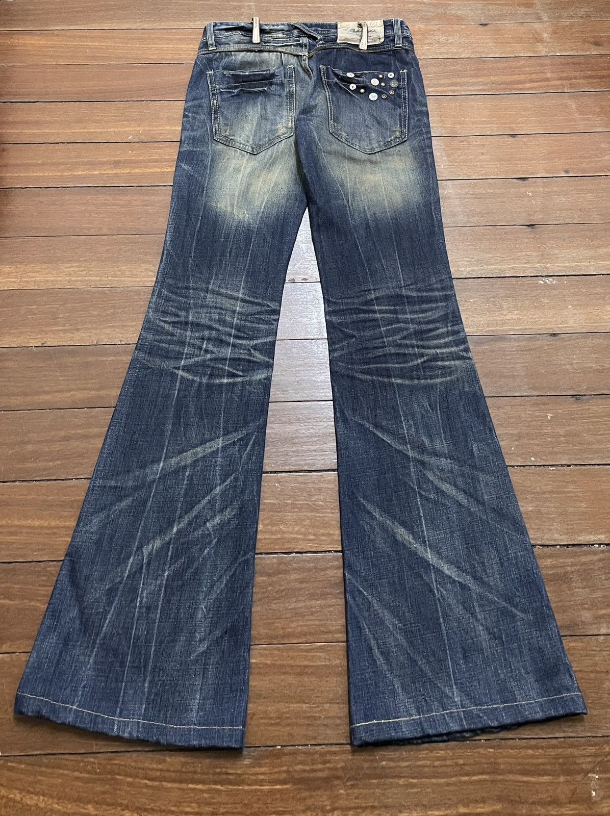 Rare Design Vintage Japanese Brand Lolita Flared Jeans 1990s