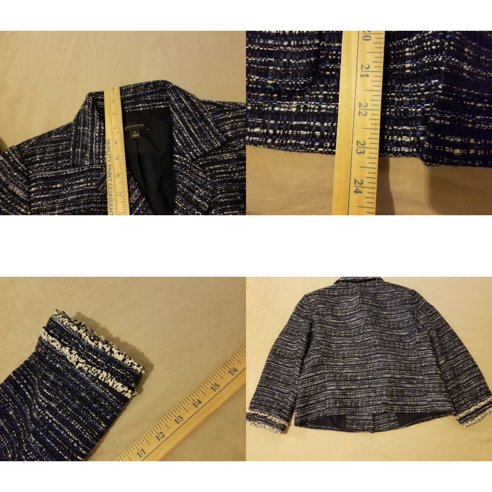 Ann Taylor Womens Ann Taylor Jacket 10 Navy Blue Size L / US 10 / IT 46 - 8 Thumbnail