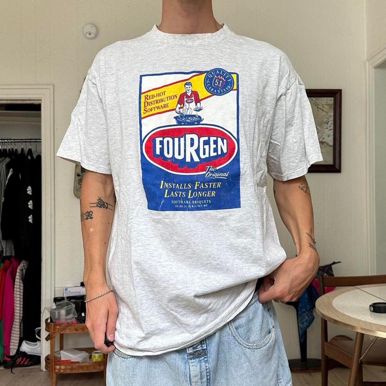 Vintage Rare Vintage 90s Epic Fourgen Grill Coal Graphic Manly Shirt Size US XL / EU 56 / 4 - 2 Thumbnail