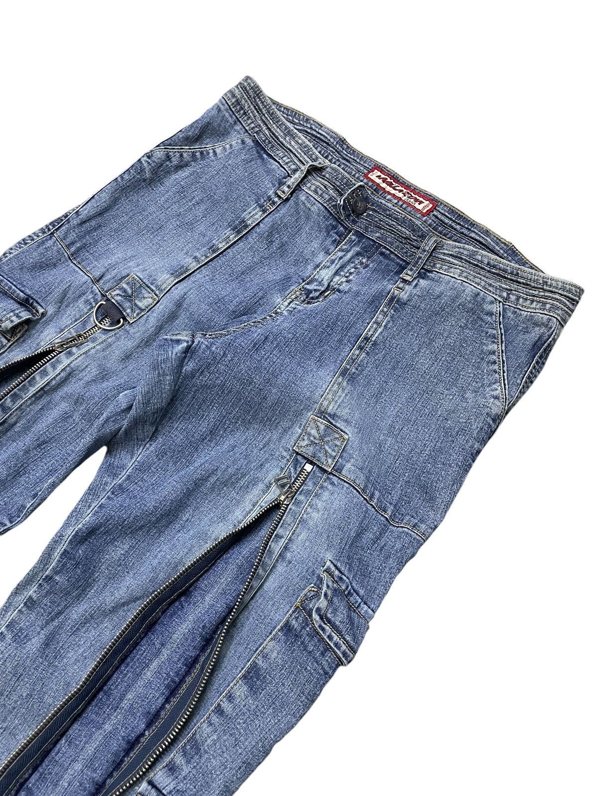 5351 POUR LES HOMMES × Tornado Mart Super Flared Vanilla Star Asymmetrical Cargo Denim Pants Size US 32 / EU 48 - 5 Thumbnail