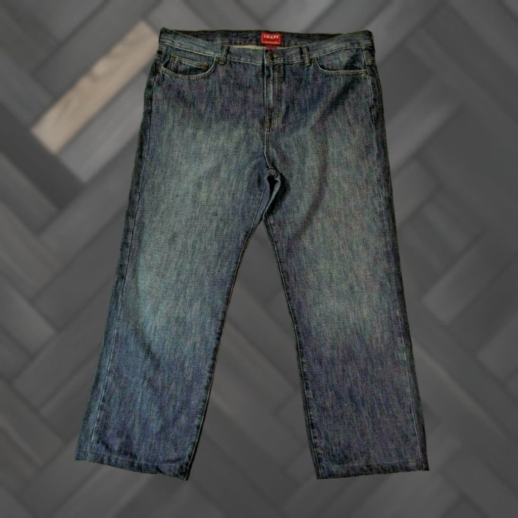 Chaps Mens Straight Regular Fit 42x30 Blue Denim Pants Extra Large XL