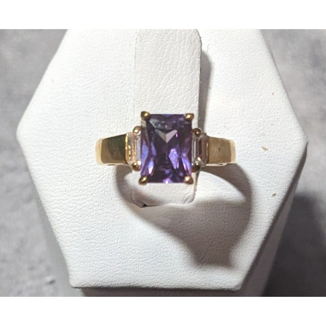 Other Whimsical Fantasy Purple Stone Bright Gold Tone Ring Size Size ONE SIZE - 1 Thumbnail