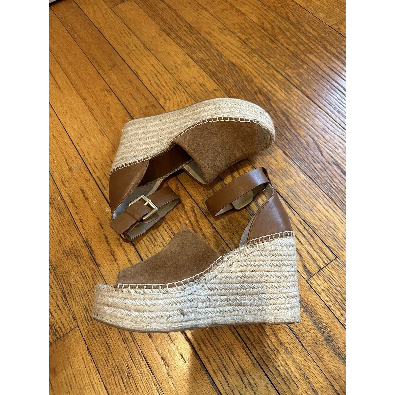 Marc Fisher Marc Fisher Adalyn Espadrille Wedge Sandals 9.5M EUC Brown Size US 9.5 / IT 39.5 - 6 Thumbnail