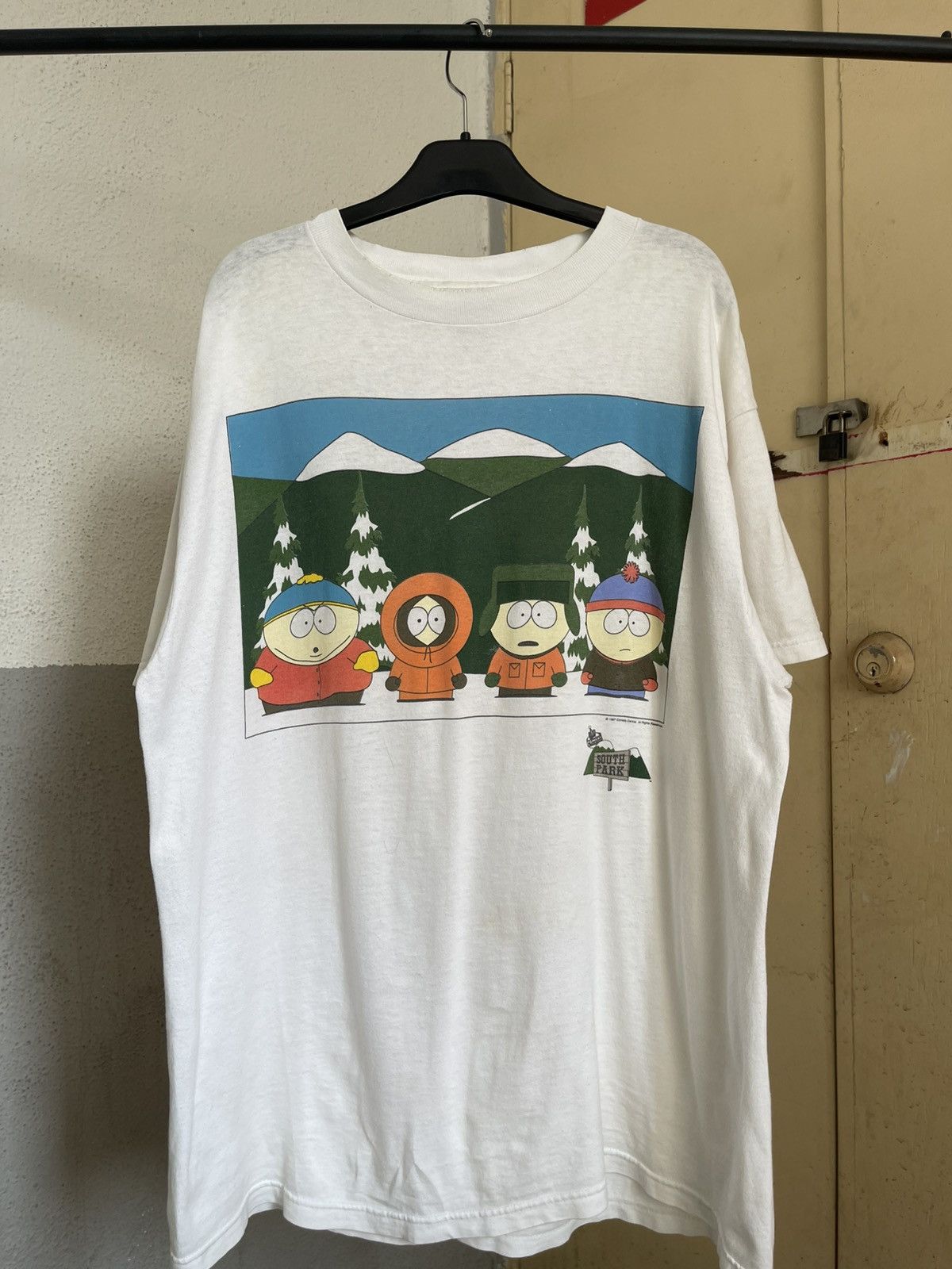 Vintage 1997 Vintage South Park Bus Stop Promotional Tee Size US XL / EU 56 / 4 - 2 Thumbnail
