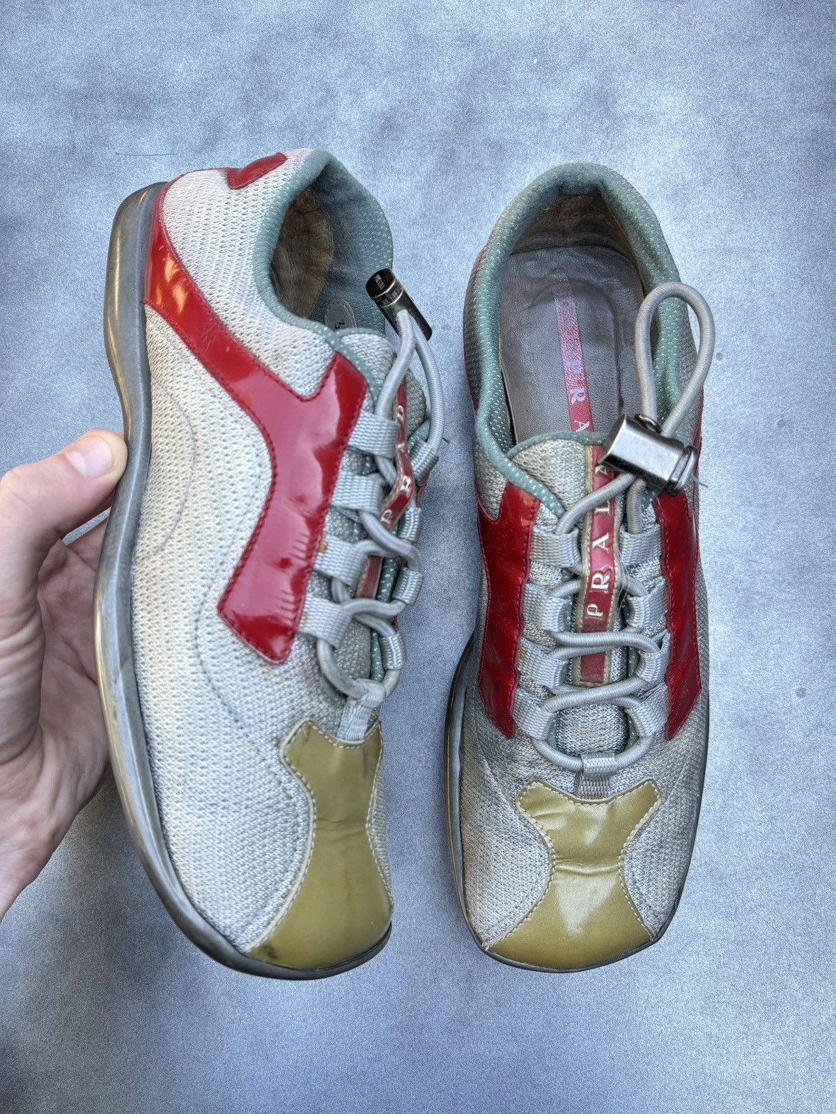 Prada × Vintage Vintage Prada Sneakers 2000s Mesh Sport Square Toe 90s 3876 Size US 8 / IT 38 - 18 Thumbnail