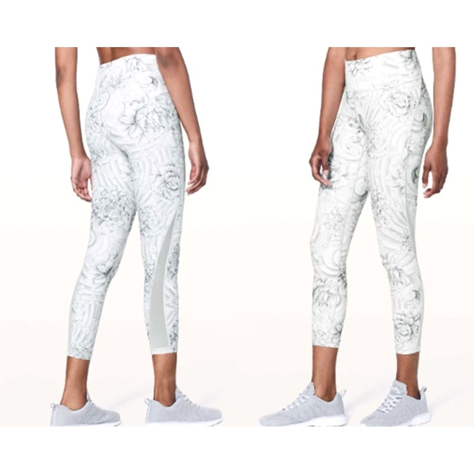 Lululemon Lululemon Women's Train Times 7/8 Pants Inseam 25" Twine White Multi Sz 4 Floral Pattern Bottoms Athletic Skinny Leggings Ch Size 27" / US 4 / IT 40 - 6 Thumbnail