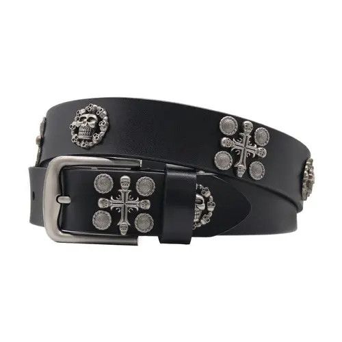 Leather × Vintage Vintage Leather Cross Rivet Jeans Belt Size ONE SIZE - 3 Thumbnail