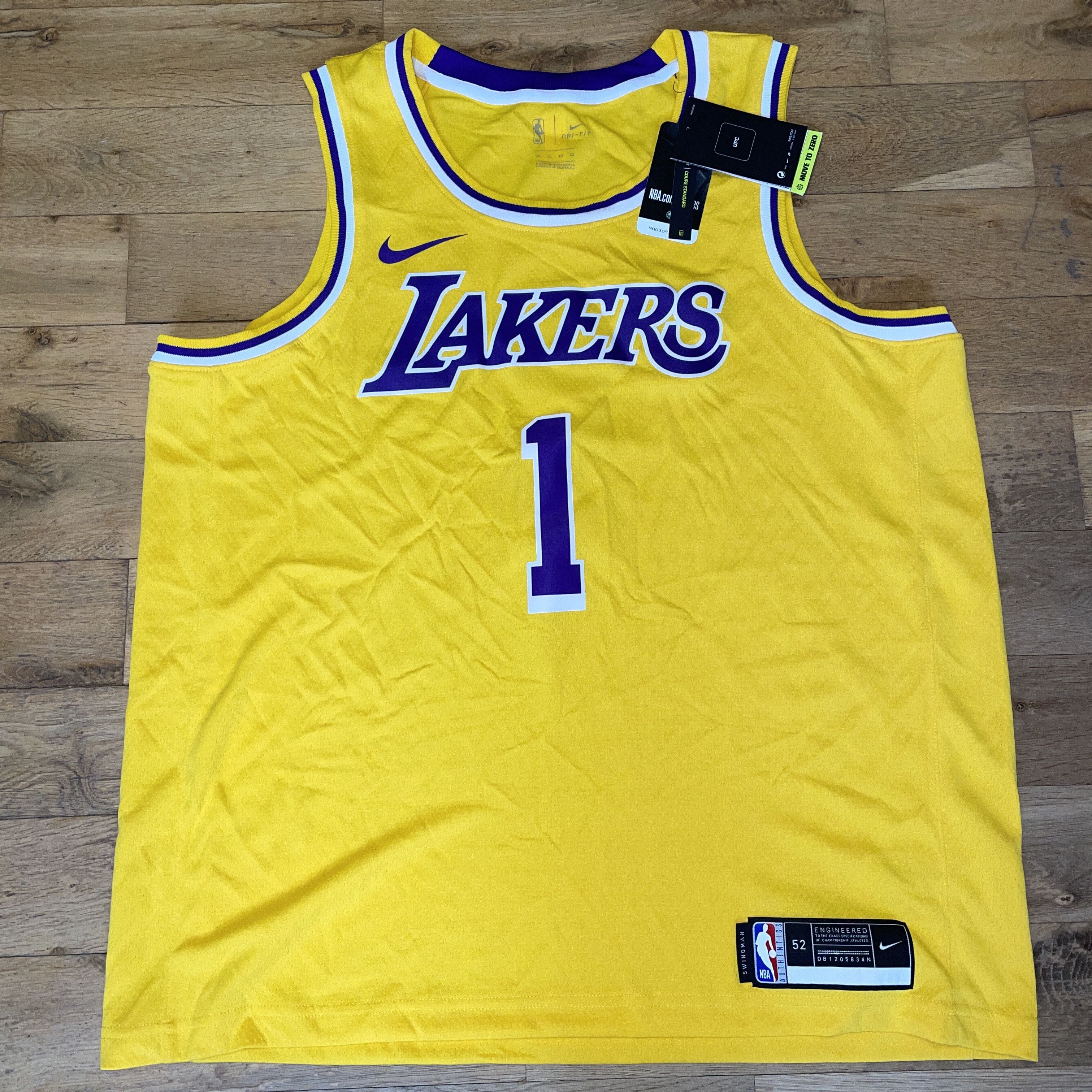 NBA × Nike NIKE NBA LOS ANGELES LAKERS JERSEY WESTROOK T-SHIRT Size XL Size US XL / EU 56 / 4 - 1 Thumbnail
