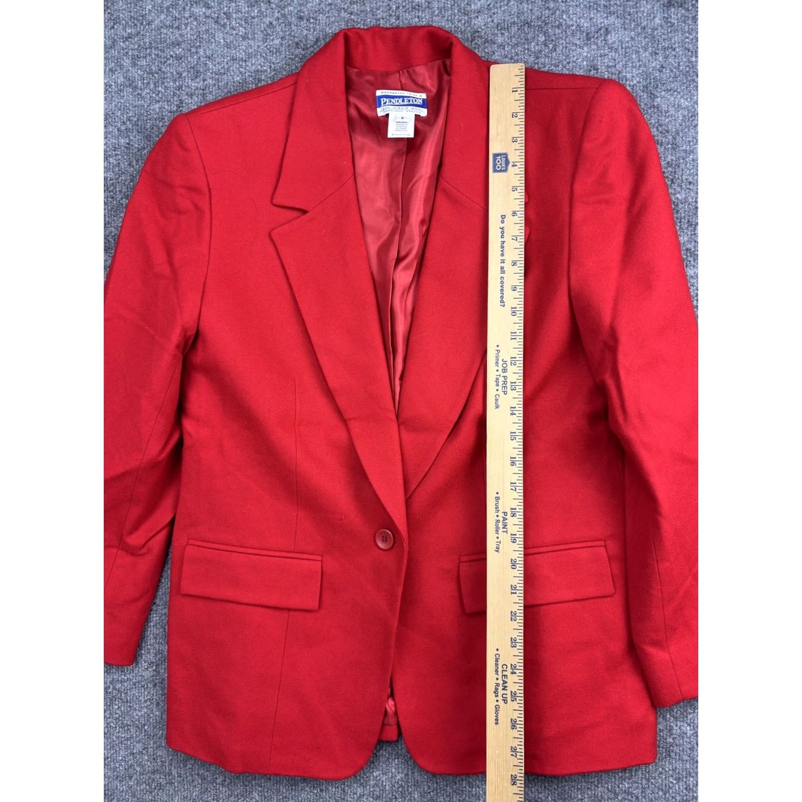 Pendleton VINTAGE Pendleton Blazer Womens 8 Red 100% Wool Single Button Lined Classic Jacket Size M / US 6-8 / IT 42-44 - 4 Thumbnail