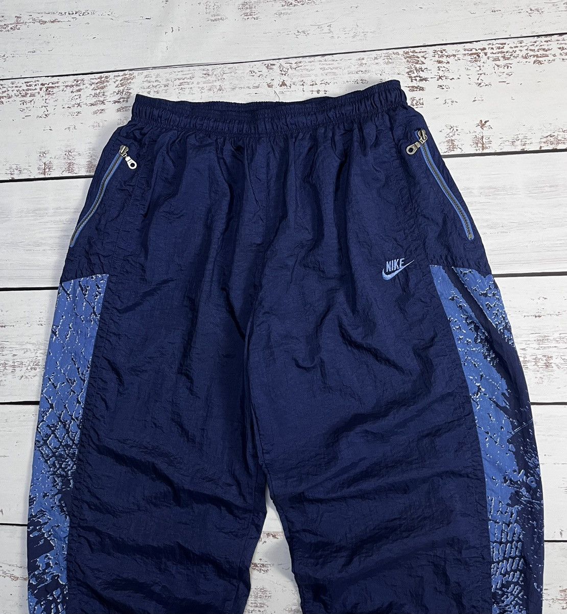 Nike × Vintage Nike Vintage Track Pants Nylon Y2K Drill Streetwear Swoosh Size US 36 / EU 52 - 3 Thumbnail