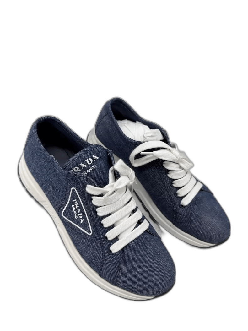 Prada Prada Denim Sneakers Size 38.5 Size US 8 / IT 38 - 1 Thumbnail
