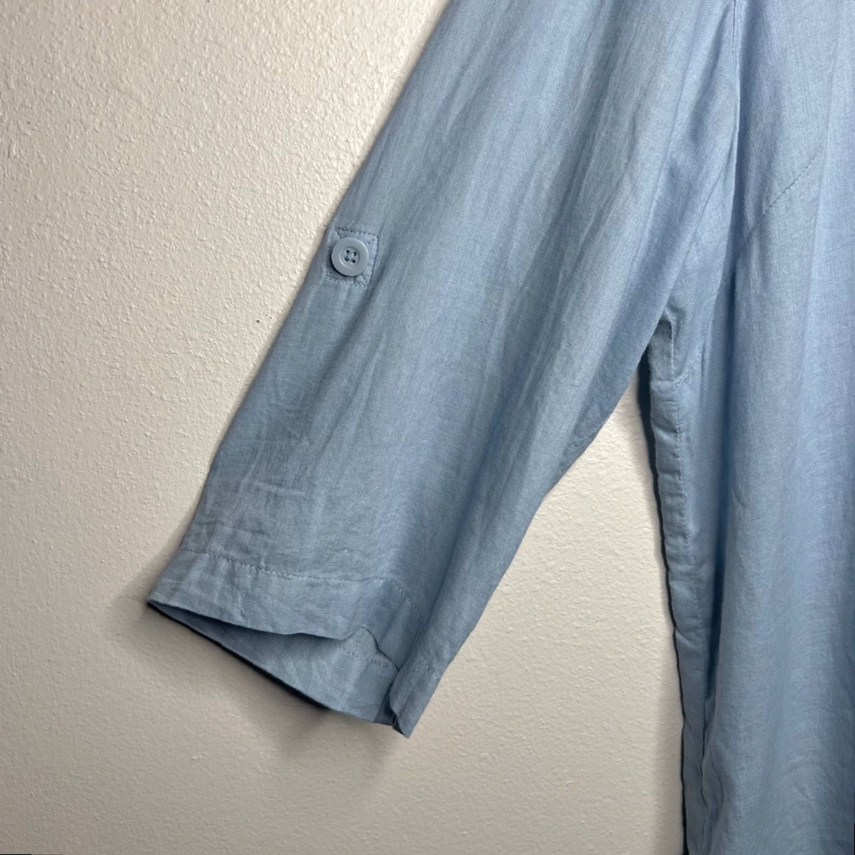 Eddie Bauer Eddie Bauer Women's Blouse Tunic 3/4 Sleeve Floral Embroidered Blue 100% Cotton XXL/2XL Casual Travel Workwear Size XXL / US 16-18 / IT 52-54 - 4 Thumbnail