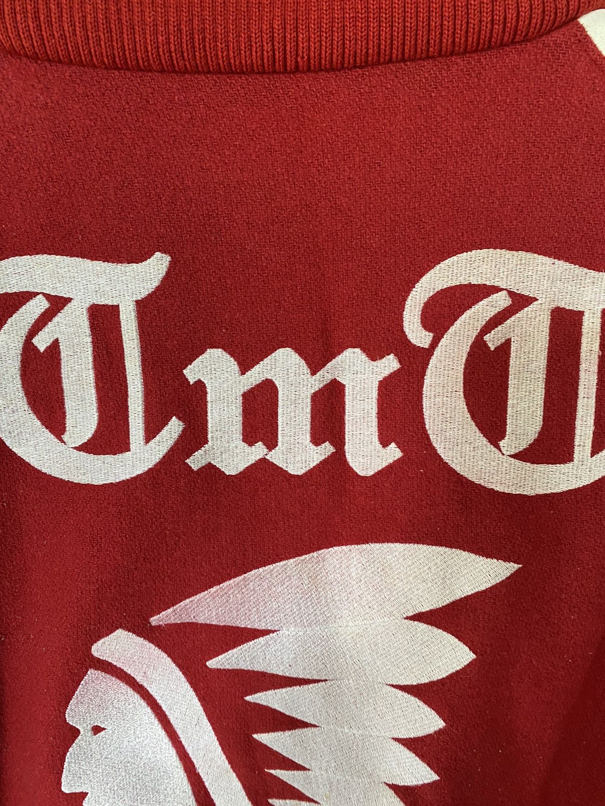 TMT 2000s TMT Big Holiday Red Indian leather varsity Jacket Size US M / EU 48-50 / 2 - 4 Thumbnail