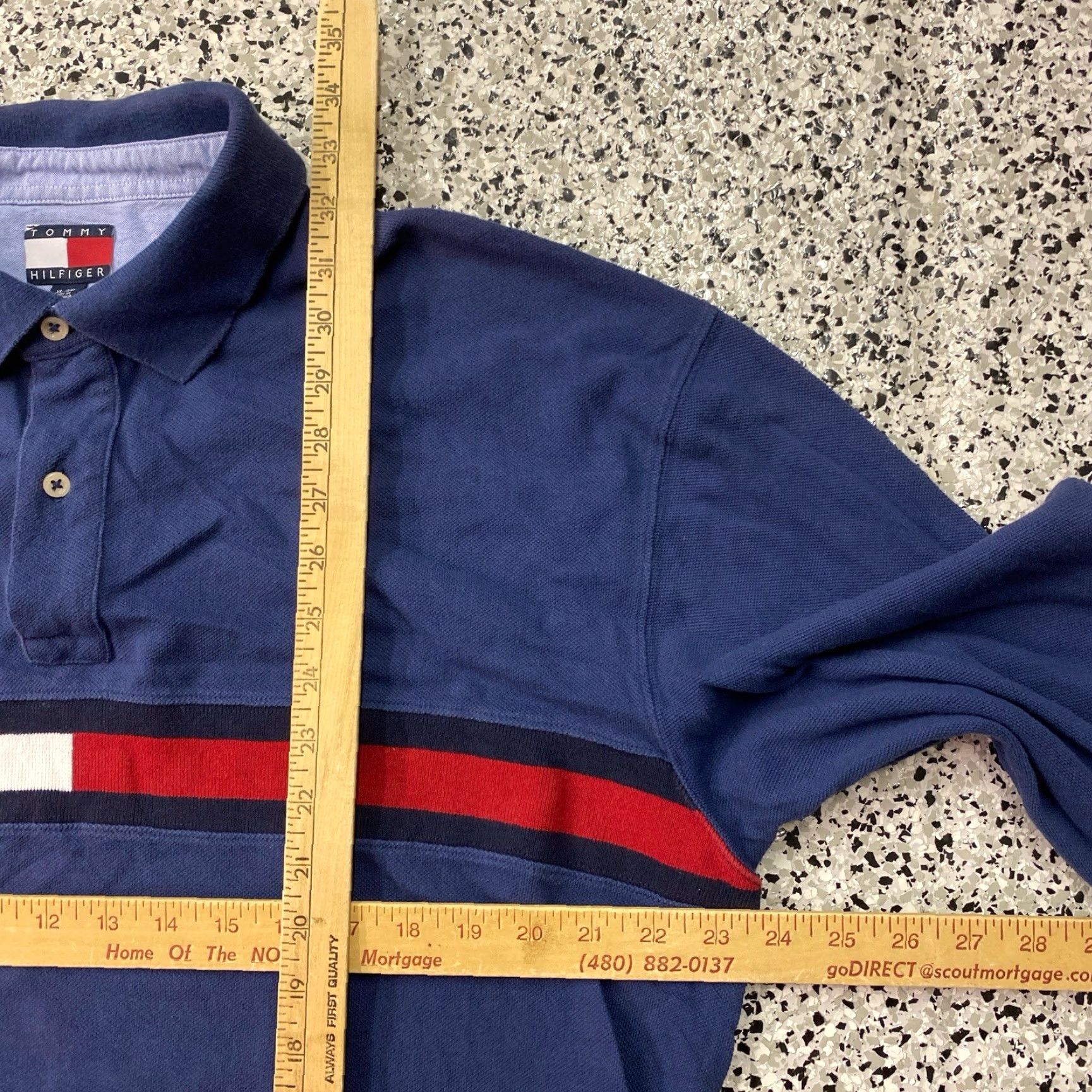 Tommy Hilfiger VINTAGE Tommy Hilfiger Polo Shirt Long Sleeve Men XL Blue Flag Rugby Preppy Shirt Size US XL / EU 56 / 4 - 3 Thumbnail