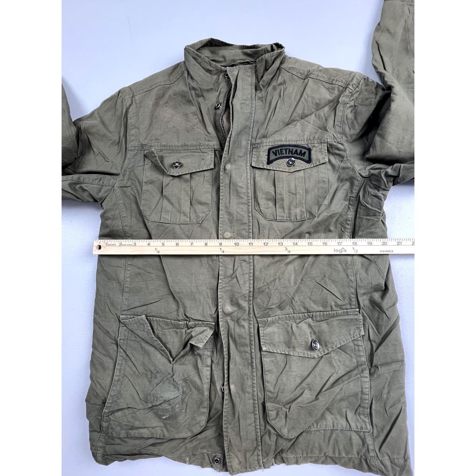 Vintage Tony Hawk Jacket Mens Small Green Canvas Military Full Zip Lined Pocketed Size US S / EU 44-46 / 1 - 5 Thumbnail