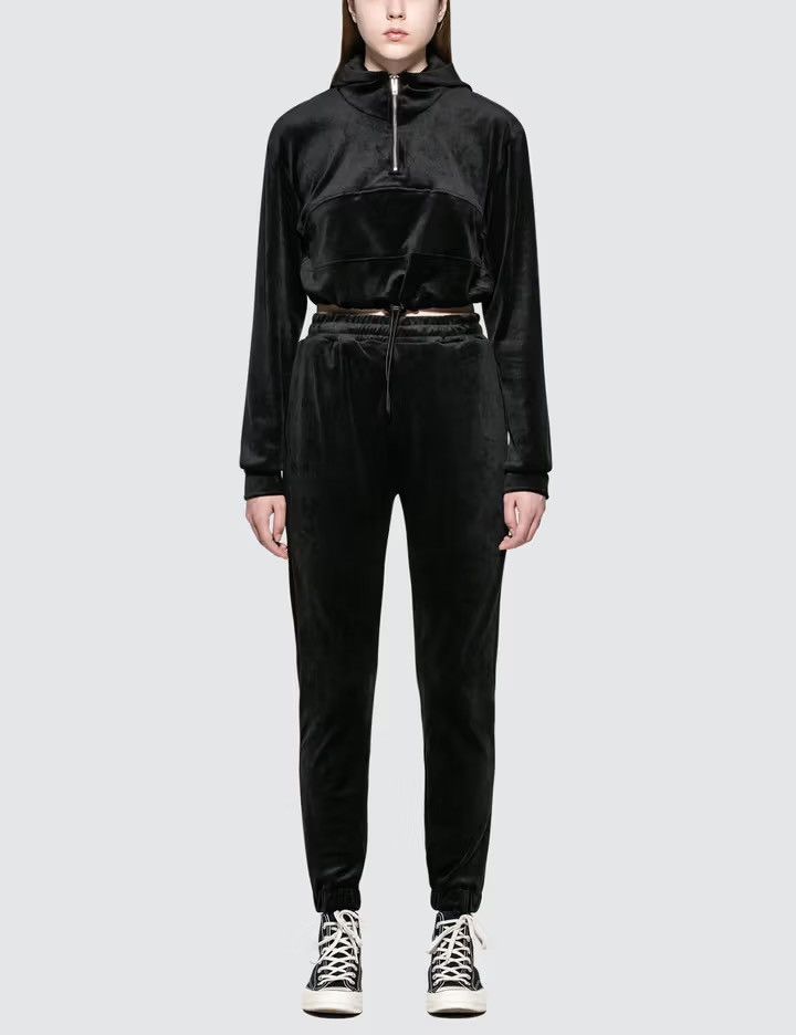 image of Danielle Guizio Guizio Velour Tracksuit in Black, Women's (Size Medium)