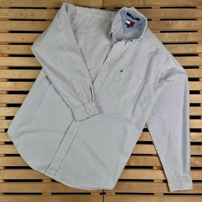 Tommy Hilfiger × Vintage Shirt Long Sleeve Tommy Hilfiger Big Logo Vintage Size M Size US M / EU 48-50 / 2 - 1 Thumbnail