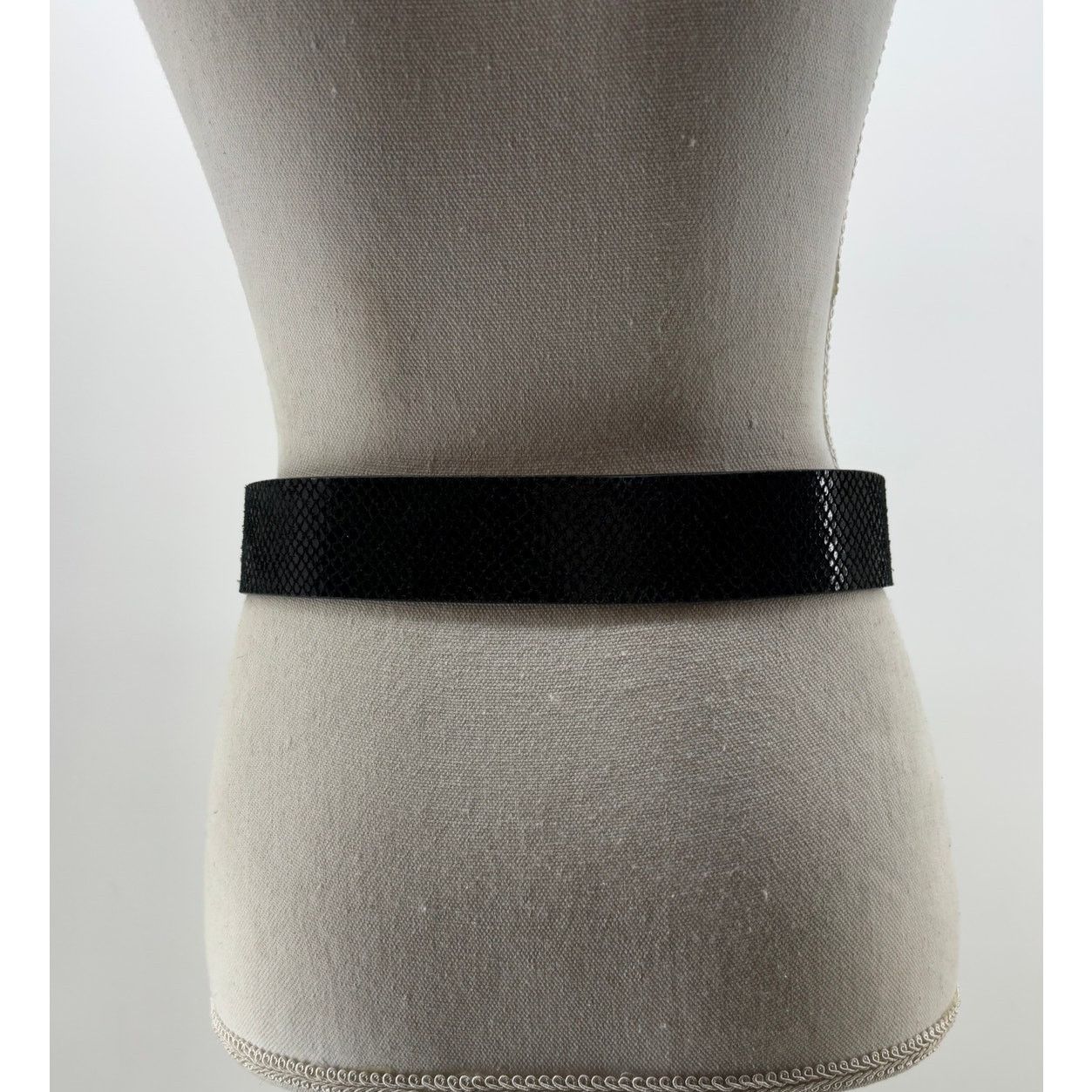 Michael Kors Michael Kors Women's Belt Small Black Python Embossed Size ONE SIZE - 3 Thumbnail