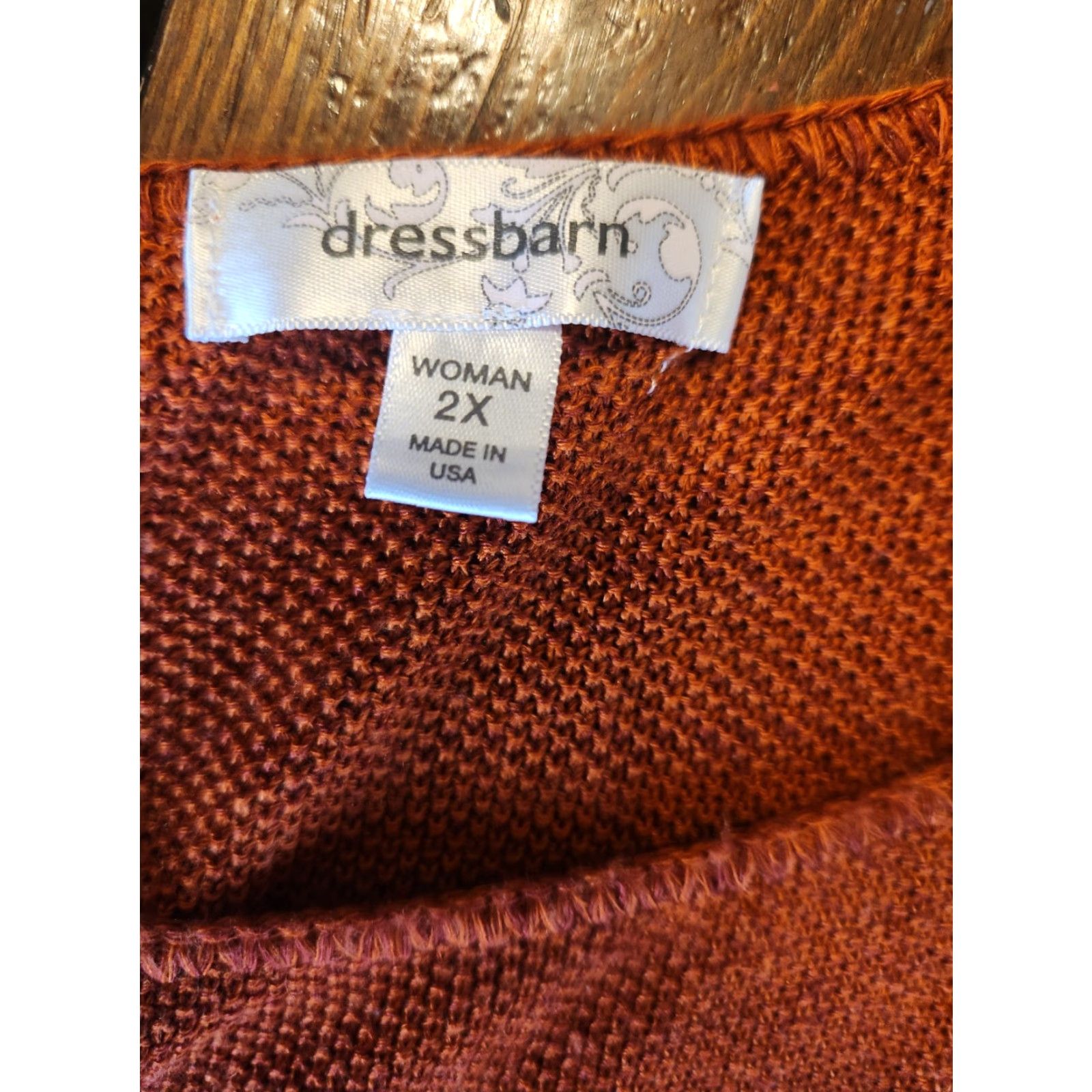 Vintage Dressbarn Sweater Shirt Women 2X Orange Lightweight Knit Dolman Sleeve Round Neck Casual Party/Cocktail Travel Basic 2X Womens Size XXL / US 16-18 / IT 52-54 - 6 Thumbnail