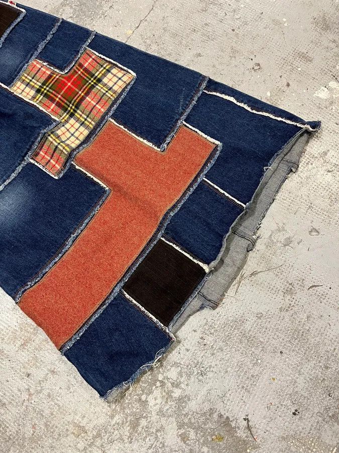 Jean Paul Gaultier × Vintage 2000s Jean Paul Gaultier Patchwork Long Denim Skirt Size 28" / US 6 / IT 42 - 6 Thumbnail