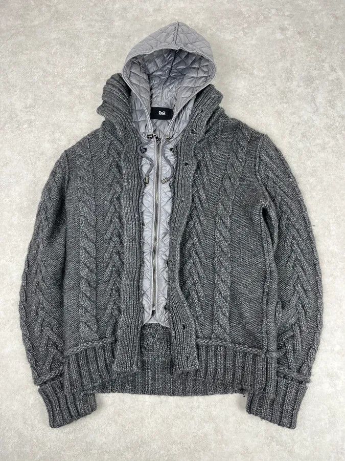 Dolce & Gabbana AW2010 Dolce & Gabbana Grey Wool Quilted Hood Cardigan Jacket Size US L / EU 52-54 / 3 - 5 Thumbnail