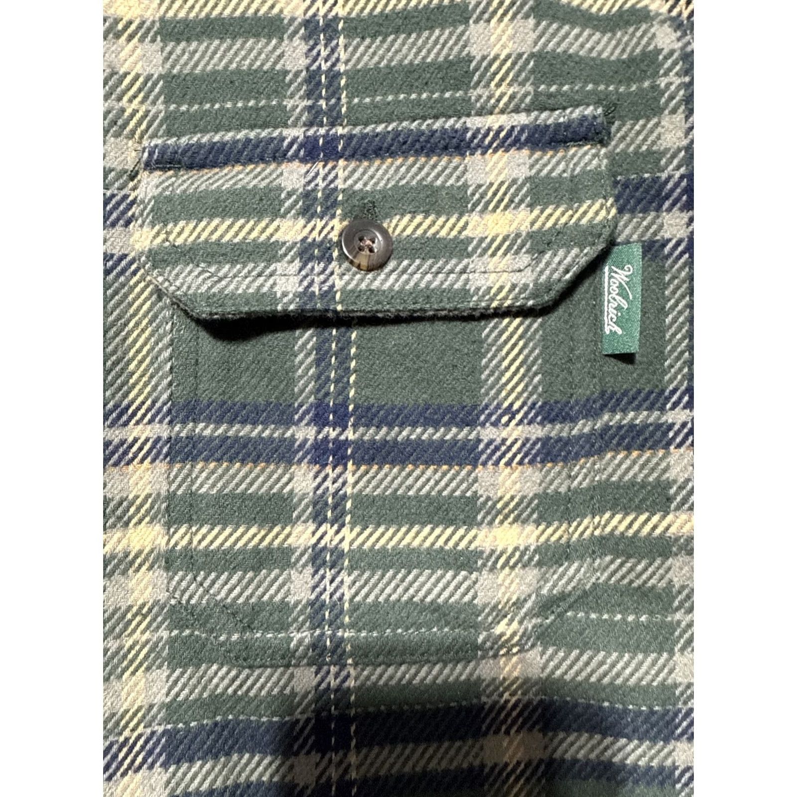 Vintage VINTAGE WOOLRICH SHIRT SHACKET Flannel Plaid Green/Blue Button-Up Side Pockets XL Mens Size US XL / EU 56 / 4 - 2 Thumbnail