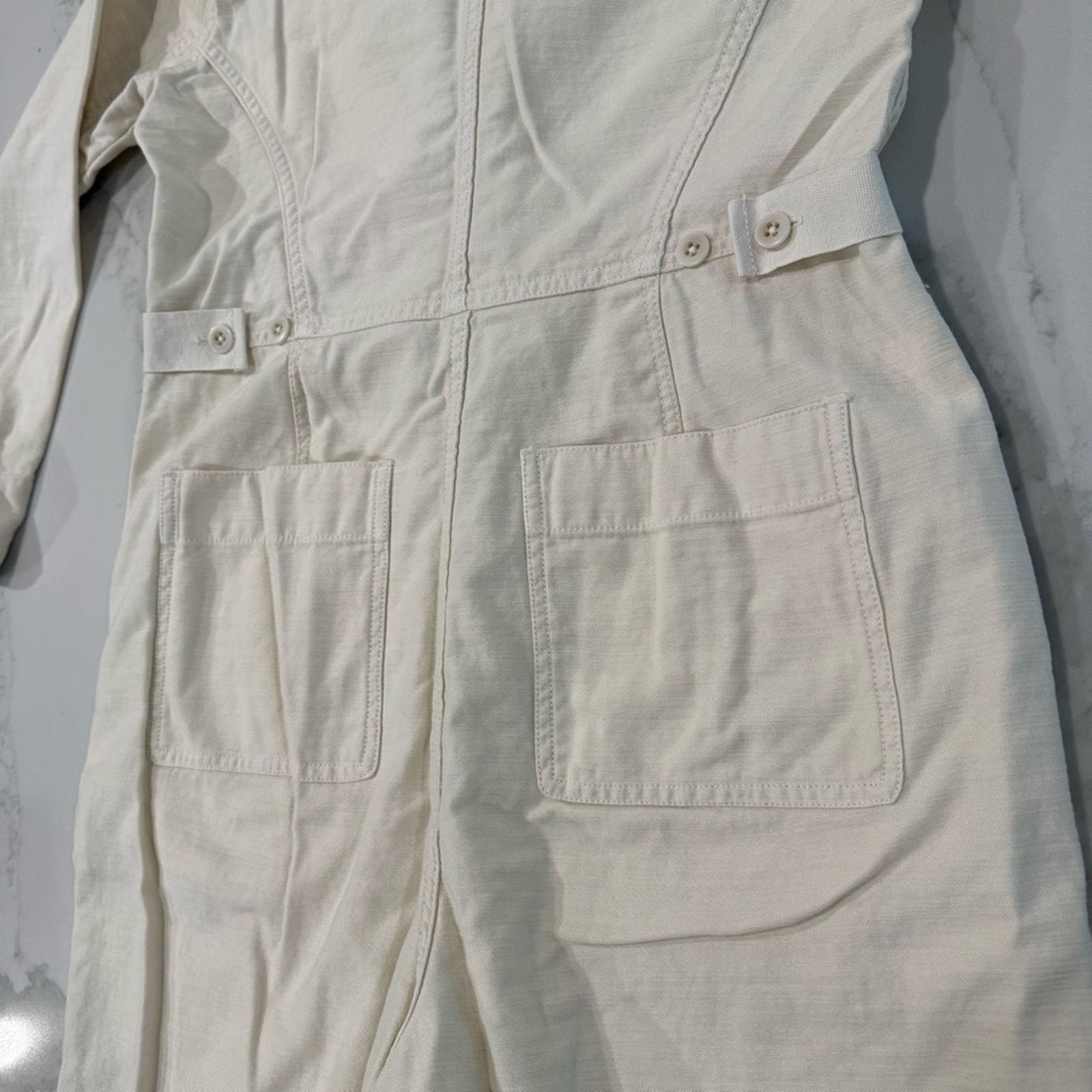 Madewell Madewell Long Sleeved Utility Coveralls Women’s Medium Ivory Size 32" / US 10 / IT 46 - 11 Thumbnail