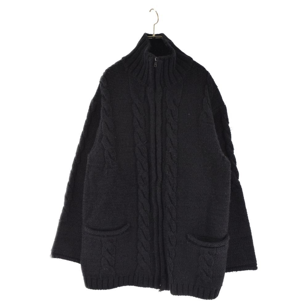 Yohji Yamamoto Pour Homme 21aw stand collar zip-up cable knit zip-up jacket Size US L / EU 52-54 / 3 - 1 Thumbnail