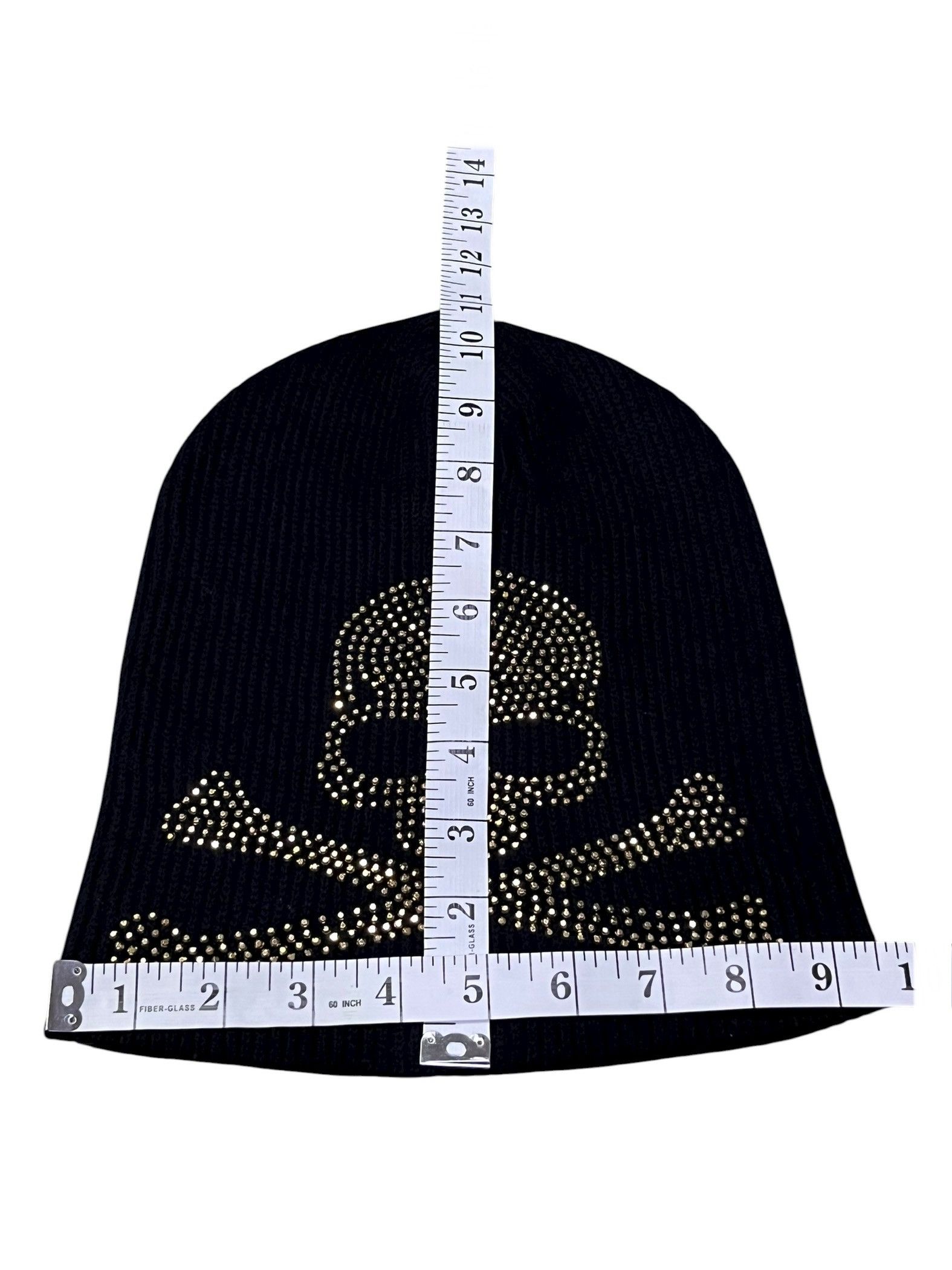 Japanese Brand 💀✨ Vintage Punk Rhinestone Skull Beanie Chrome Hearts Vibe Size ONE SIZE - 9 Thumbnail