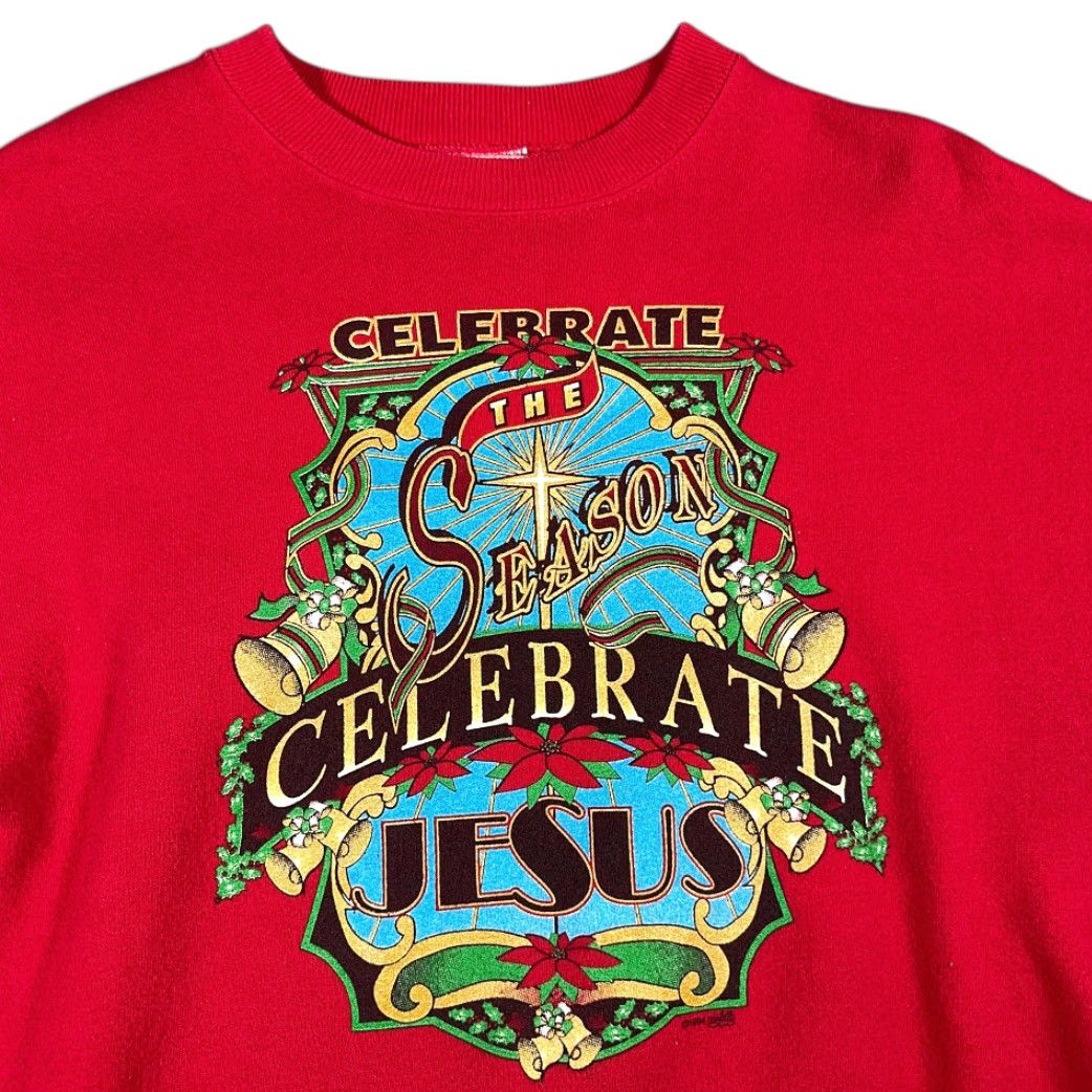 Lee VINTAGE Lee Red Christmas Sweatshirt Adult Large Cotton Blend Crew Neck 90s Size US L / EU 52-54 / 3 - 3 Thumbnail