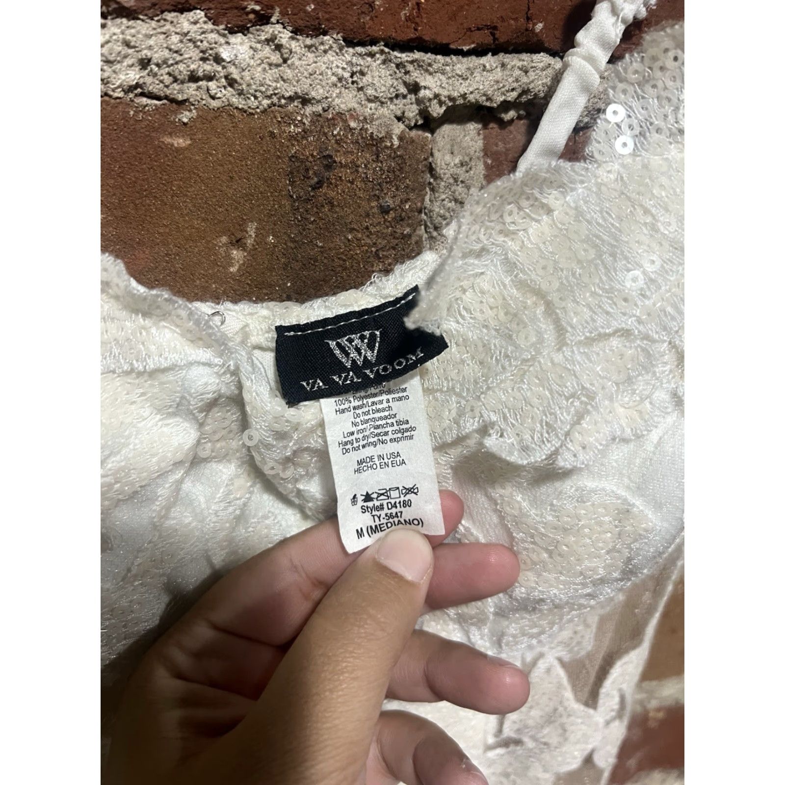Vintage VINTAGE Va Va Voom Y2K White Lace Maxi Dress Womens M Medium Floral Pattern Size M / US 6-8 / IT 42-44 - 2 Thumbnail