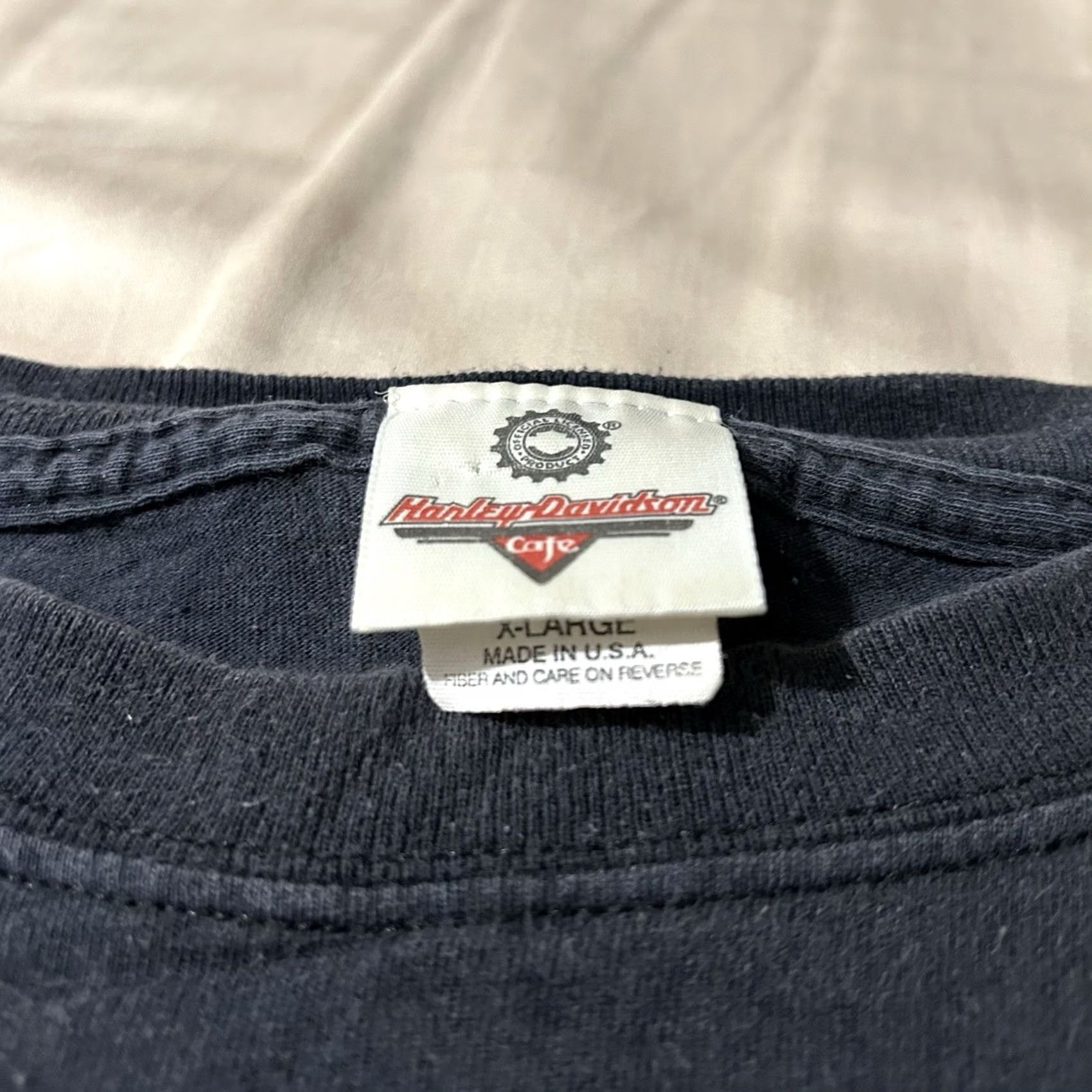 Harley Davidson VINTAGE Harley-Davidson Cafe Las Vegas Biker Shirt XL Black 90s Men T-Shirt Size US XL / EU 56 / 4 - 4 Thumbnail