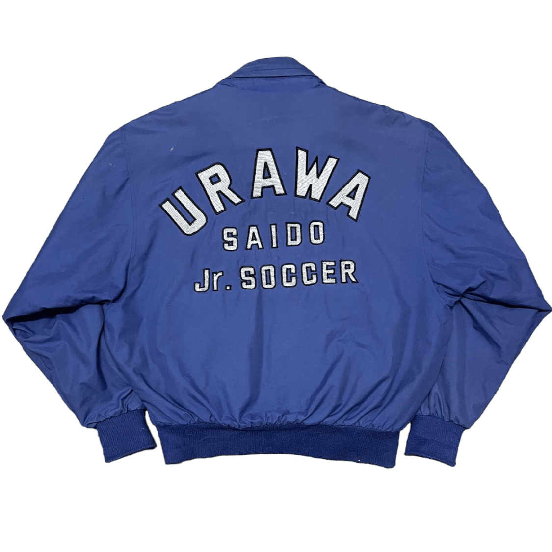 image of Asics x Vintage Urawa Saido Jr. Soccer Team Japan Bomber Jacket in Blue, Men's (Size Large)