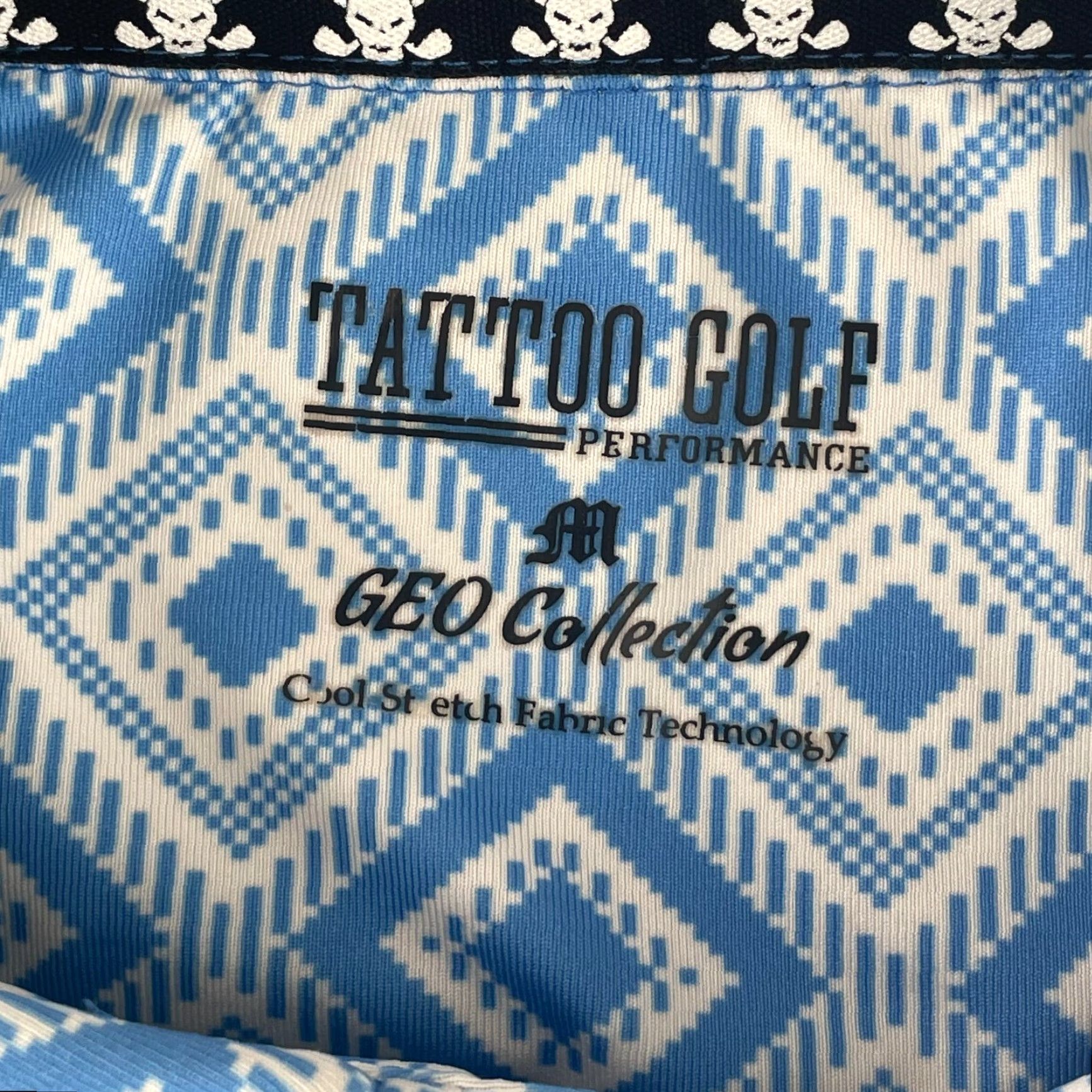 Vintage Tattoo Golf Polo Shirt Men Medium Blue Geometric Short Sleeve NWOT Size US M / EU 48-50 / 2 - 2 Thumbnail