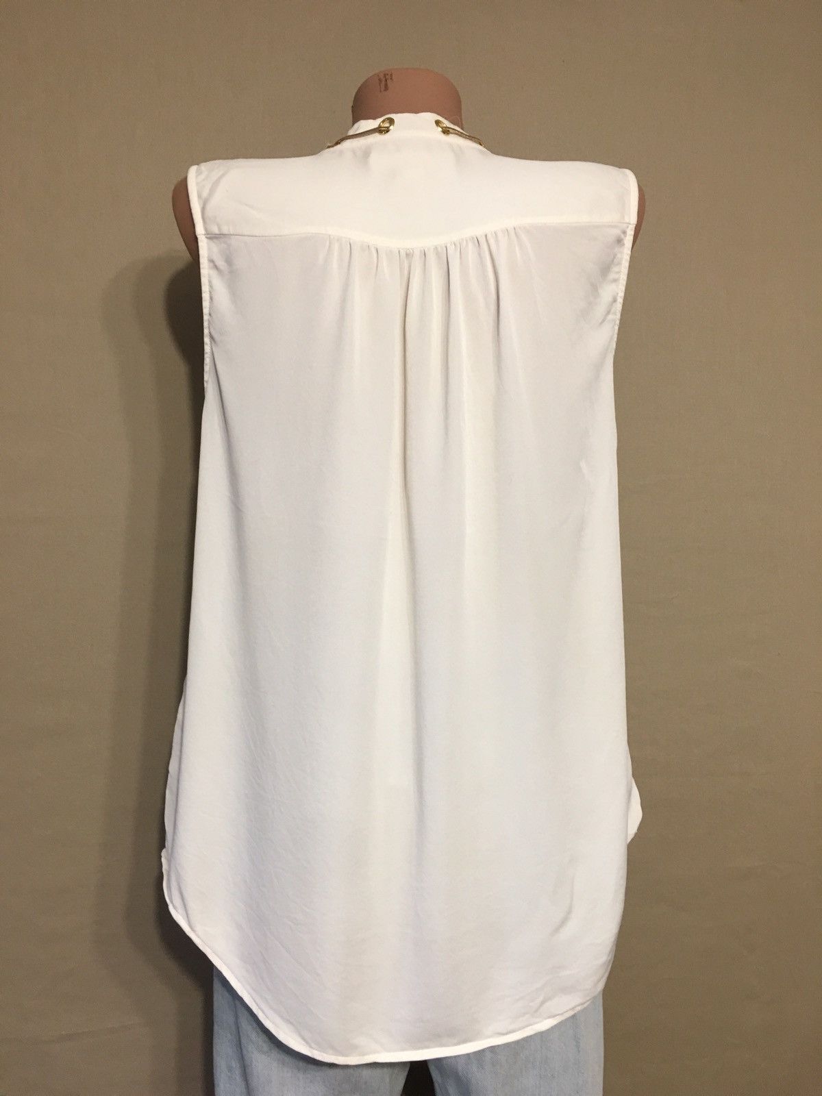 Michael Kors Michael Kors Chain-Neck Silk Blouse Sleeveless Size L Size L / US 10 / IT 46 - 5 Thumbnail