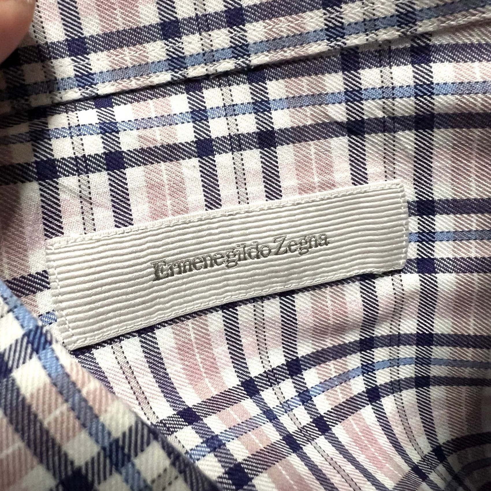 Ermenegildo Zegna Ermenegildo Zegna Shirt Mens Medium Pink Plaid Button Up Long Sleeve Dress Size 40R - 6 Thumbnail