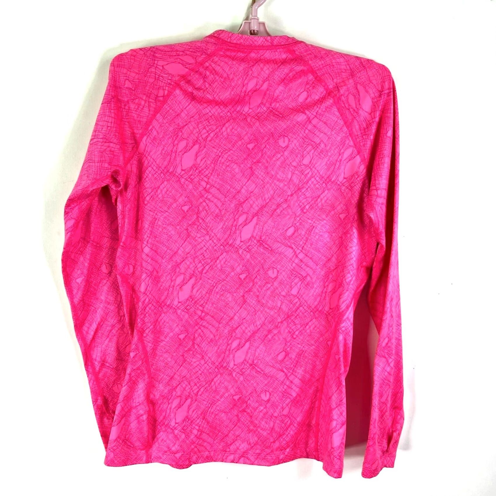Nike Nike Pro Combat Fitted Top Womens L Pink Long Sleeve Geometric Print Size L / US 10 / IT 46 - 5 Thumbnail