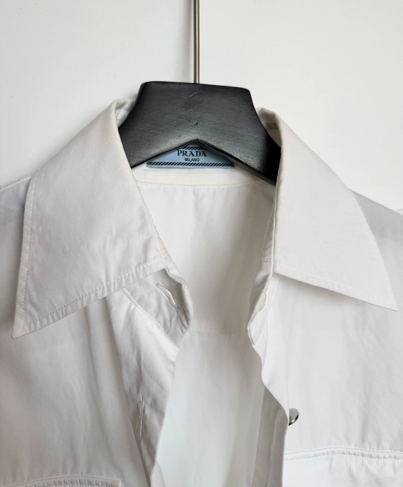 Prada Prada Military Buckle White Shirt - Size 38 Size S / US 4 / IT 40 - 5 Thumbnail