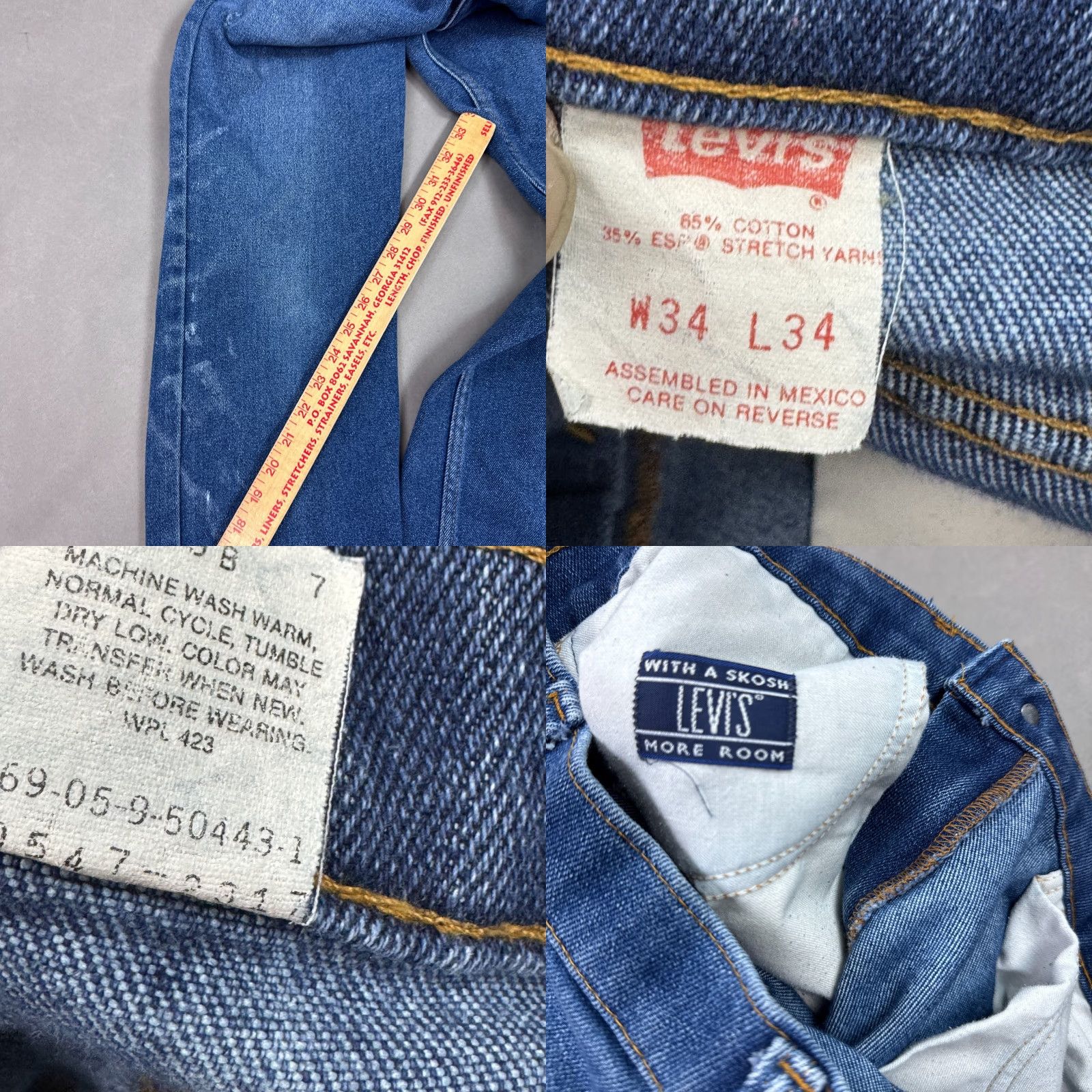 Levi's VINTAGE Levi's Jeans Mens 34x32 Blue 90s Denim Pants 547 Faded Levi's 500 Series 5-Pocket Regular Medium Wash 32in Inseam Mens Jeans Size US 34 / EU 50 - 8 Thumbnail