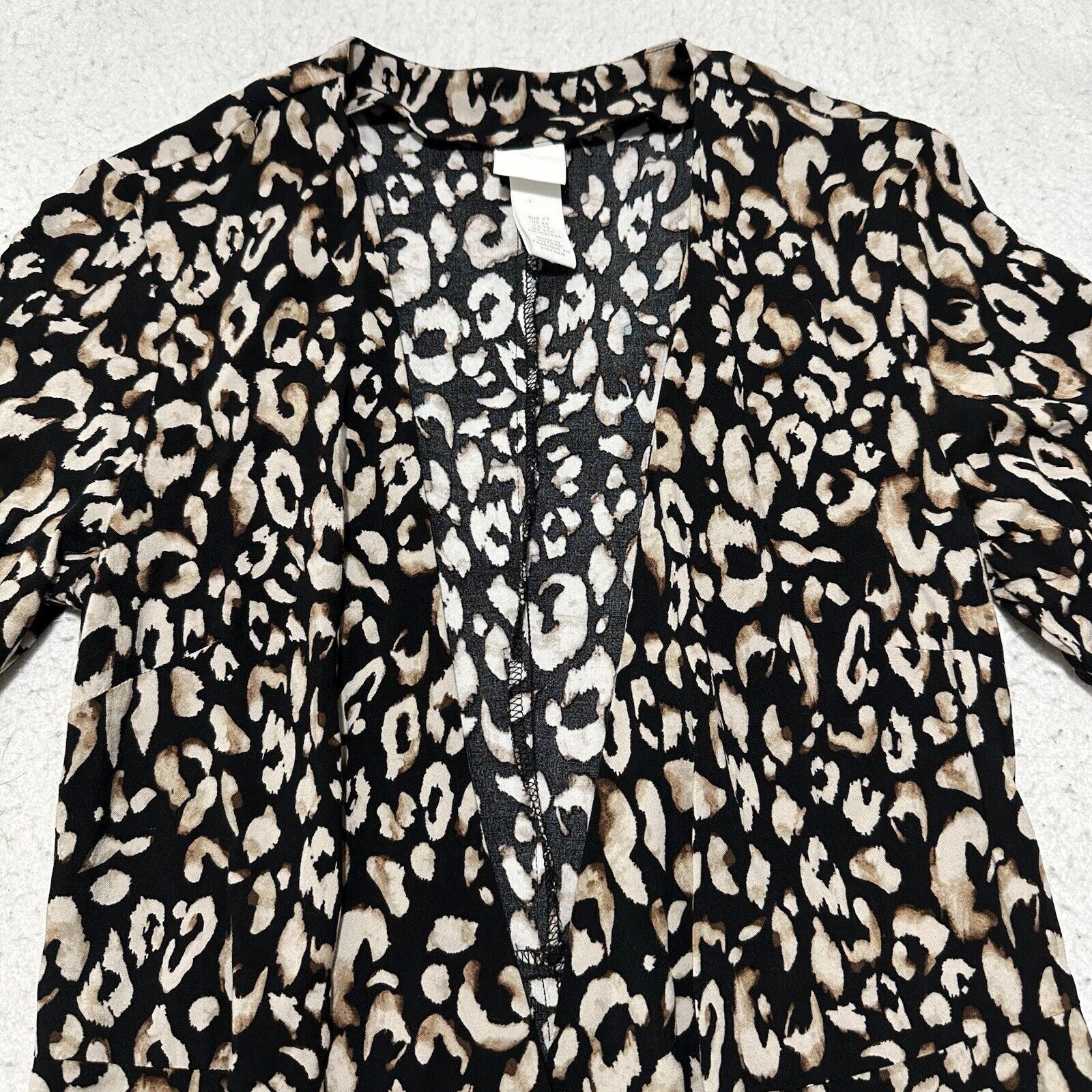 H&M H&M XS Black Begige Leopard Mini Wrap Dress Short Sleeve Size XS / US 0-2 / IT 36-38 - 3 Thumbnail
