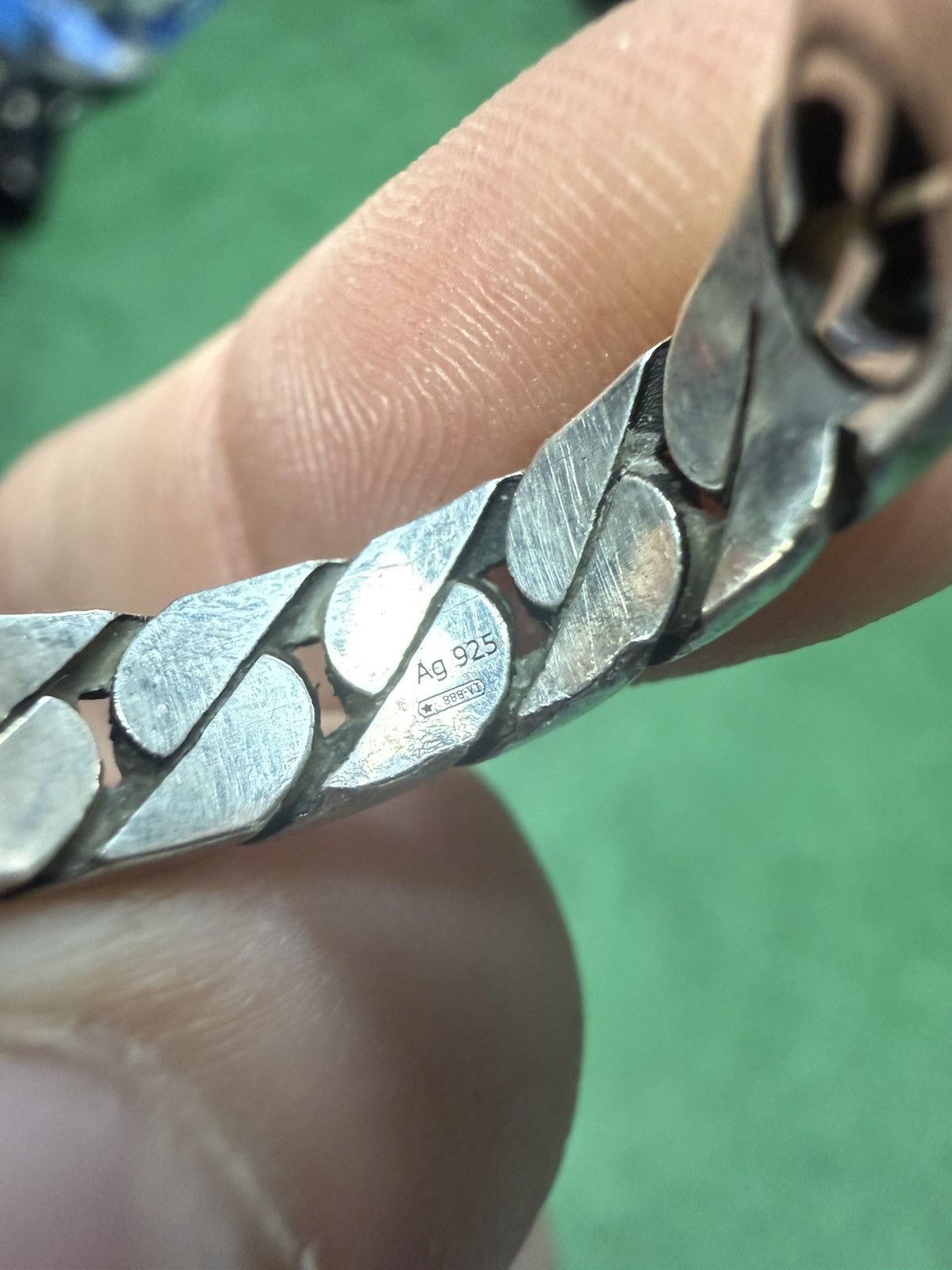 Gucci Silver Gucci cuban link logo ring Size ONE SIZE - 3 Thumbnail