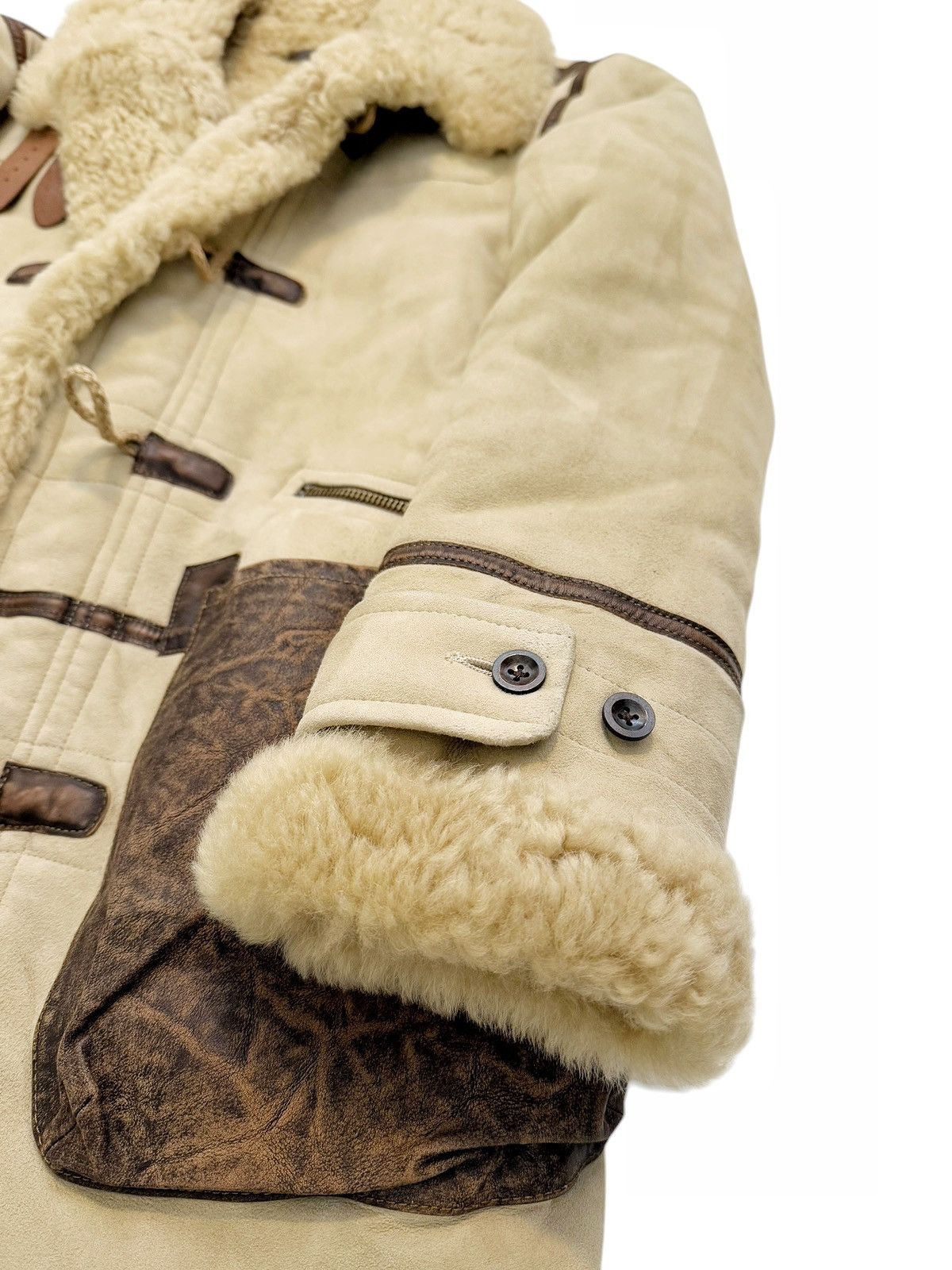 Polo Ralph Lauren Sample Shearling Leather Duffle Flight Coat Size US M / EU 48-50 / 2 - 5 Thumbnail
