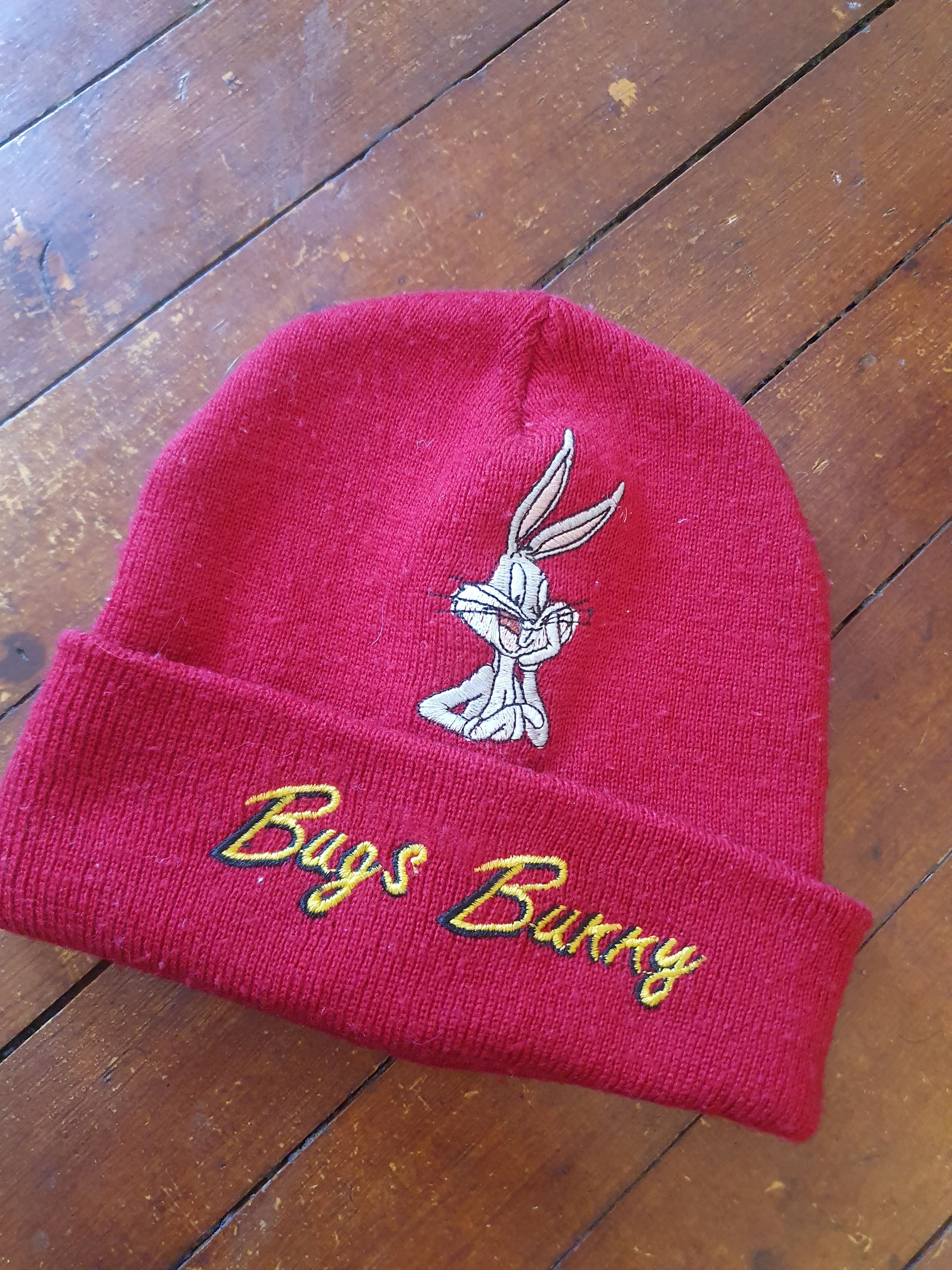 Vintage × Warner Bros Looney Tunes Bugs Bunny Warner Bros Vtg 1997 Beanie Hat Size ONE SIZE - 5 Thumbnail