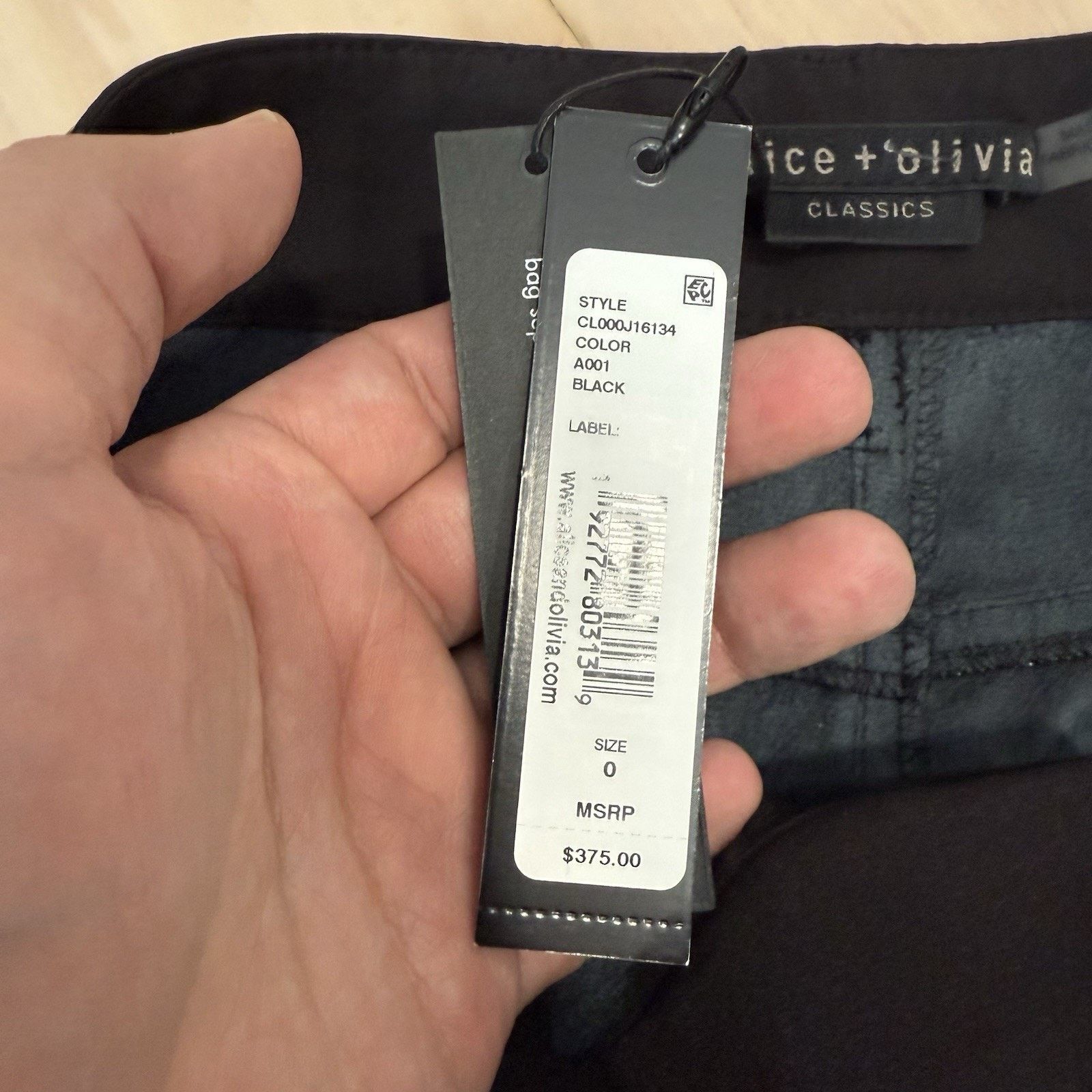 Alice + Olivia Alice Olivia Faux Leather Pants Women's 0 Black Wide Leg Size 26" / US 2 / IT 38 - 6 Thumbnail